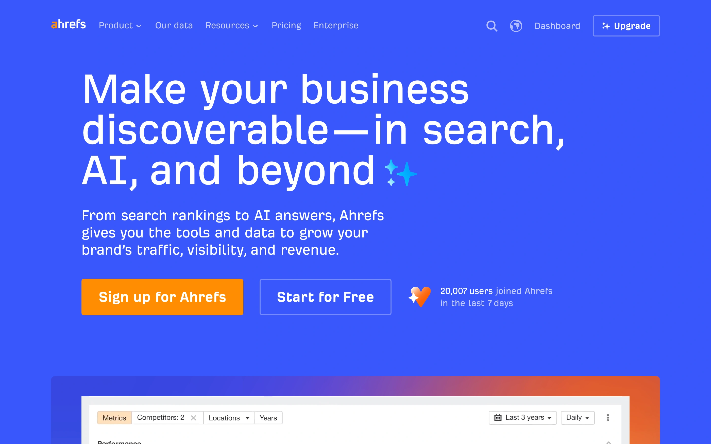 Ahrefs Landing Page