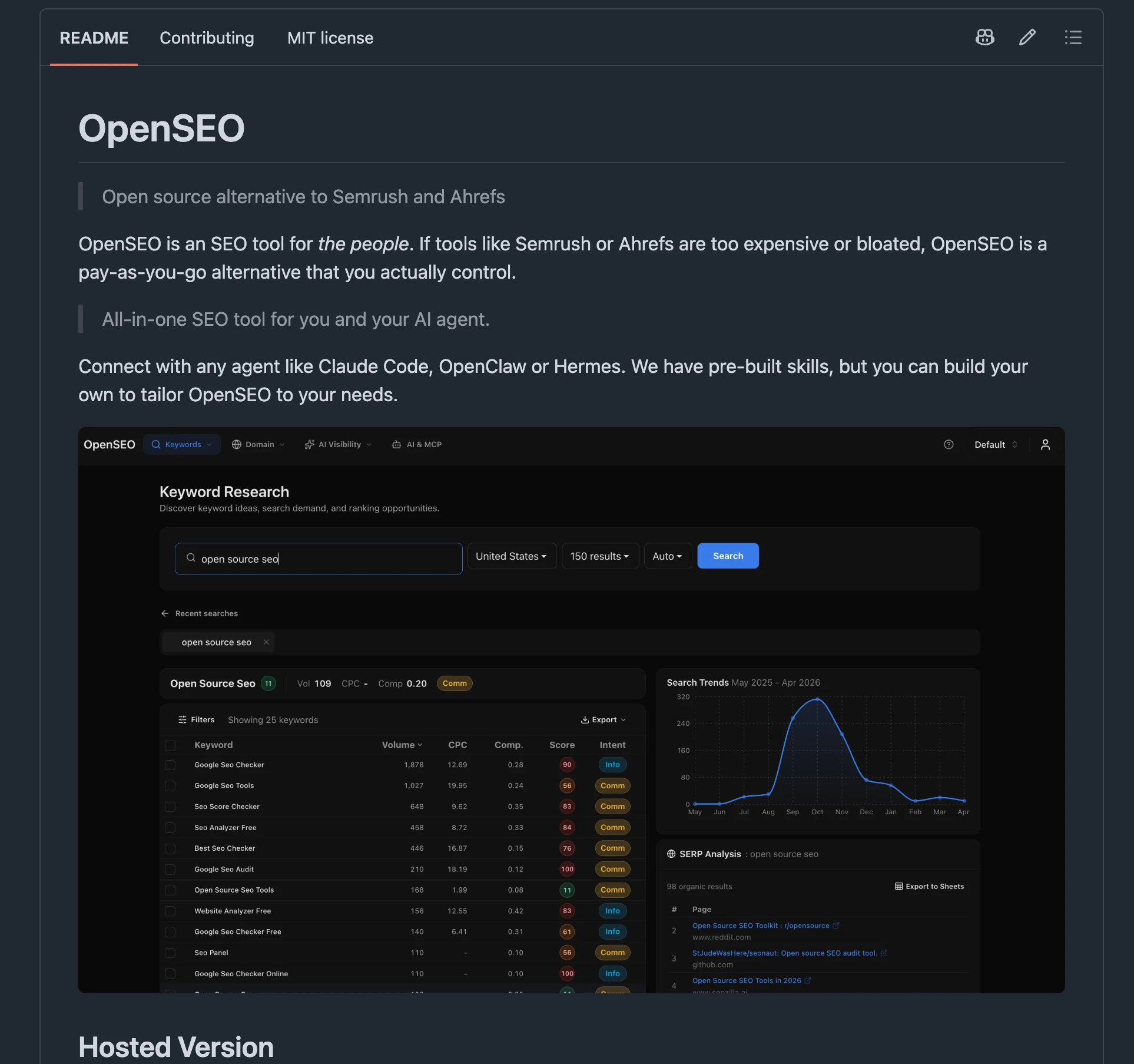OpenSEO github page