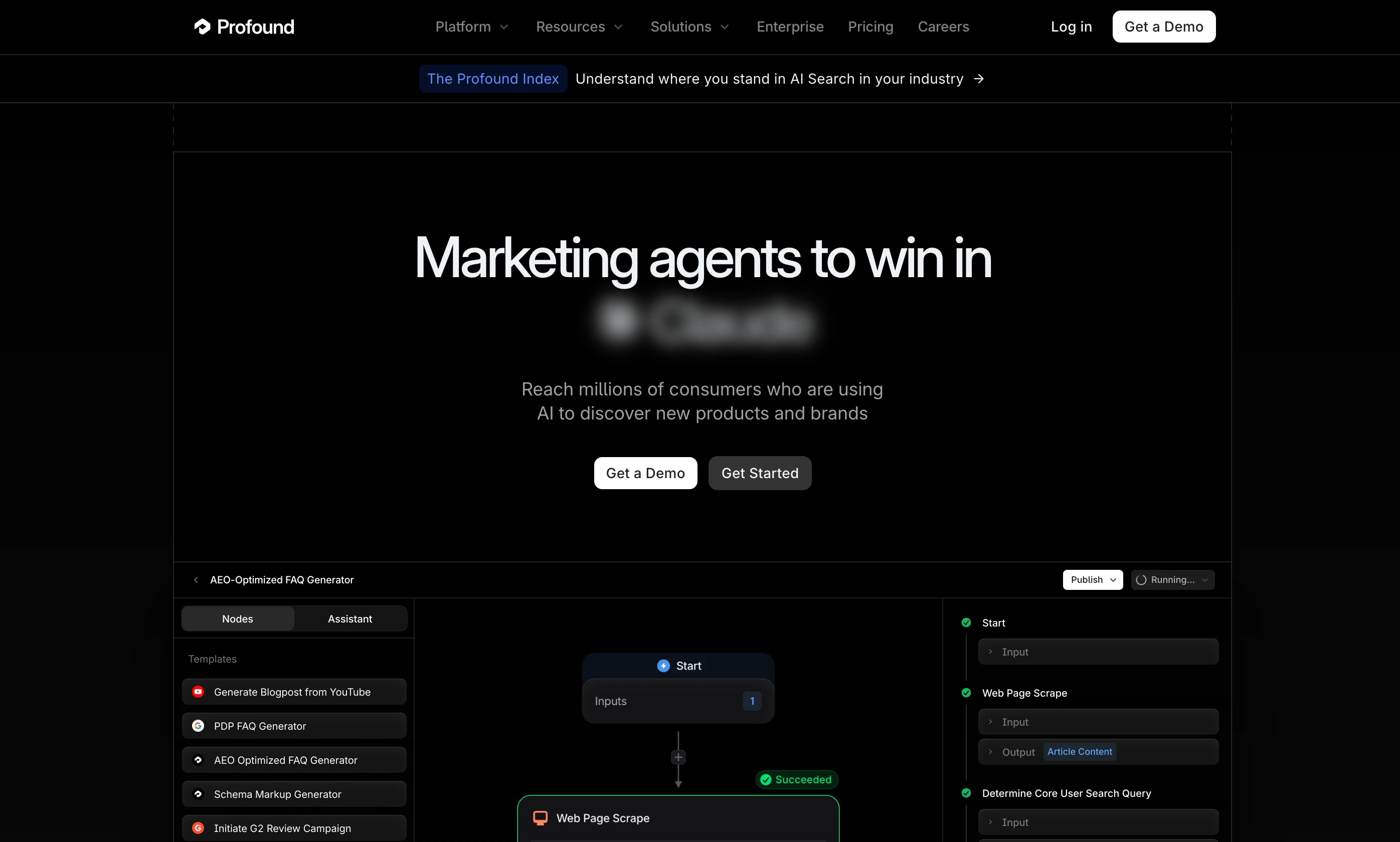 Profound Landing Page
