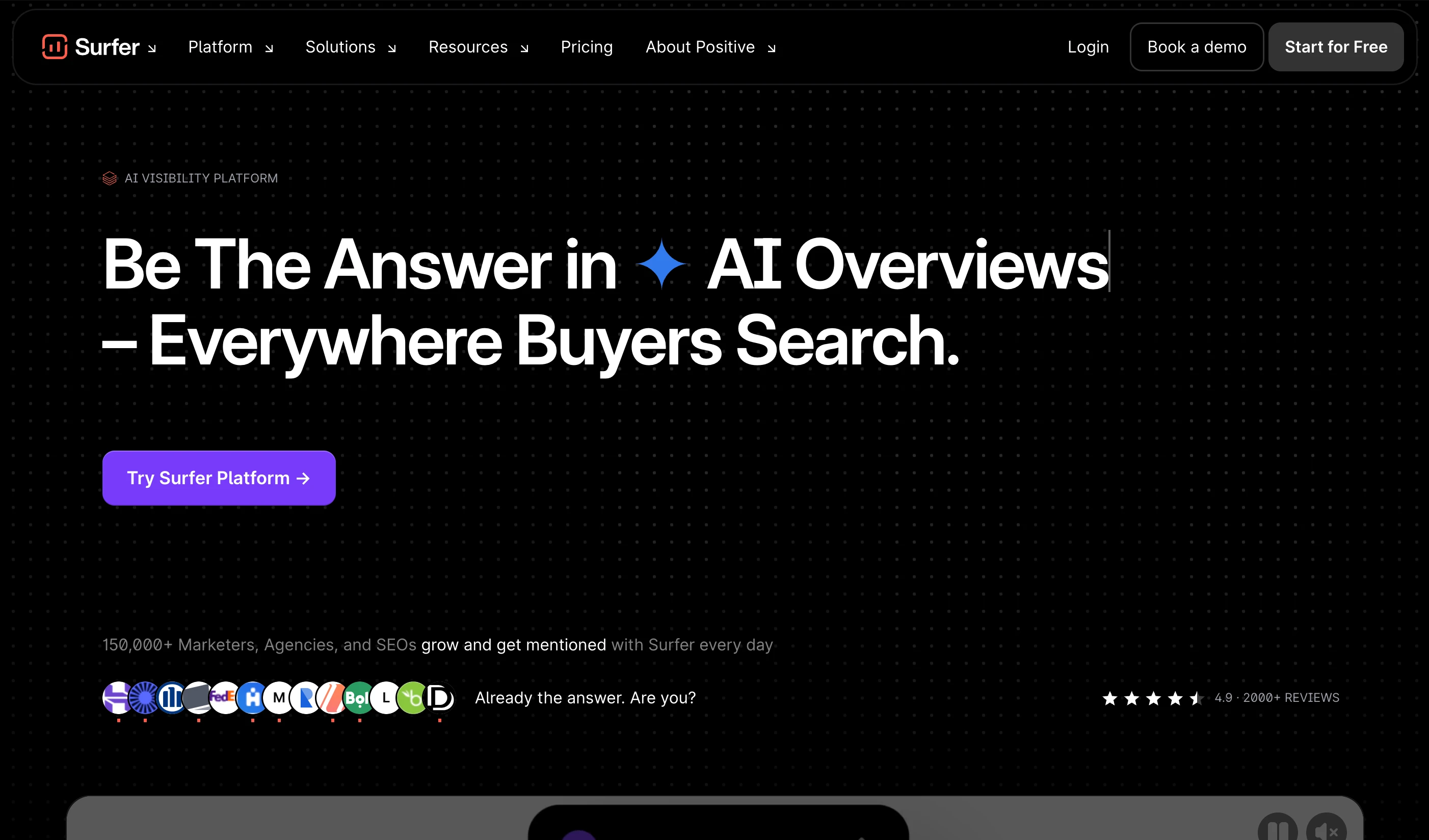 Surfer SEO Landing Page