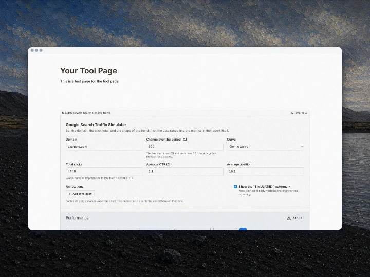Embed Timothe's tool to your website. preview.